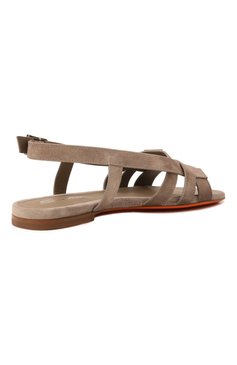 Женские замшевые сандалии SANTONI бежевого цвета, арт. WHPG70832HA1T0AE | Фото 5 (Подошва: Плоская; Материал внешний: Натуральная кожа, Замша; Материал внутренний: Натуральная кожа; Каблук высота: Низкий)