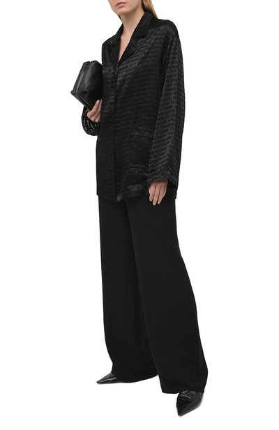 Рубашка из вискозы и шелка BALENCIAGA черного цвета по цене 172000 руб., арт. 602450/TJ084, фото 2 Рубашка из вискозы и шелка BALENCIAGA, арт. 602450/TJ084, фото 2