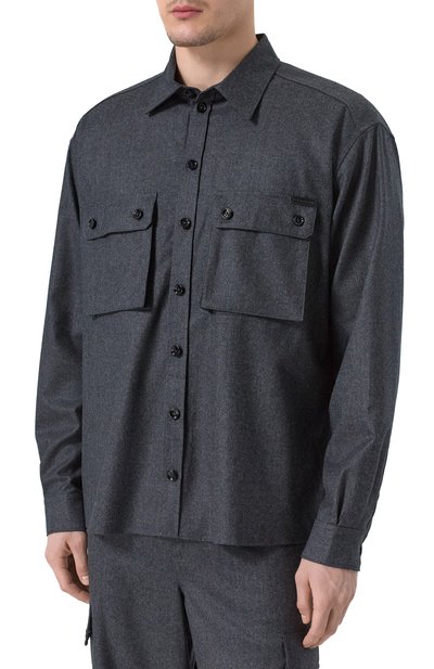 Шерстяная рубашка DOLCE & GABBANA темно-серого цвета по цене 141500 руб., арт. G5MD1T/FU21Q, фото 3 Шерстяная рубашка DOLCE & GABBANA, арт. G5MD1T/FU21Q, фото 3