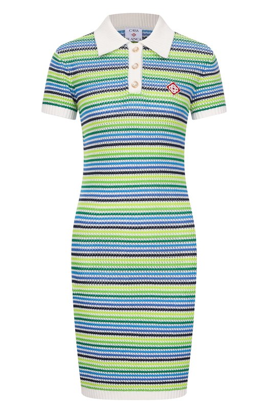 Хлопковое платье Casablanca W-SP26-KW-1366-01-EX-BC Зелёный W-SP26-KW-1366-01-EX-BC