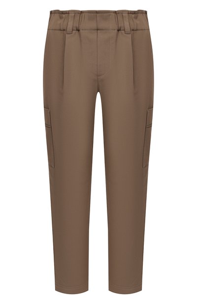 Женские брюки из смеси хлопка и шерсти BRUNELLO CUCINELLI, арт. MP127P7031
