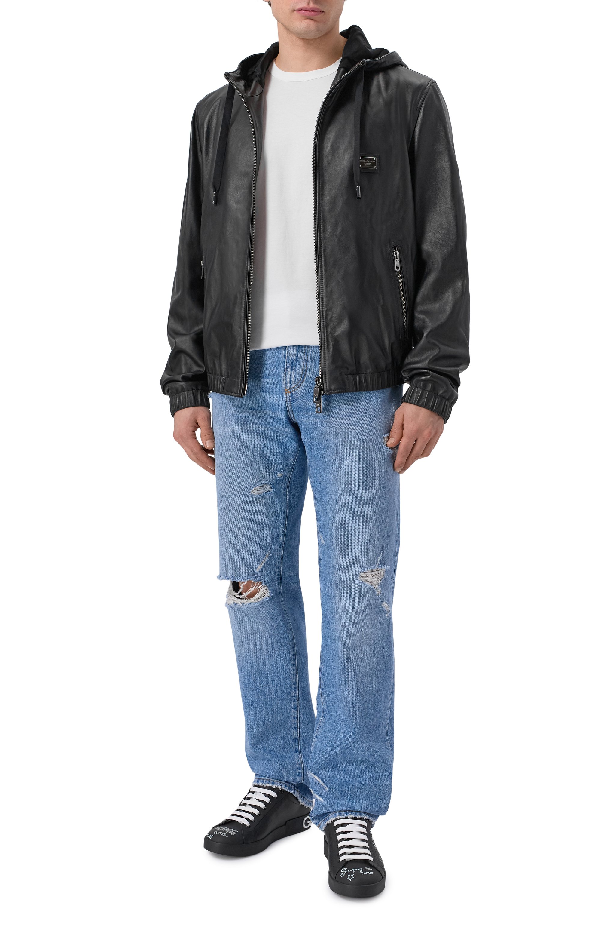 Кожаные кеды portofino DOLCE & GABBANA, арт. CS1760/AZ268, фото 2