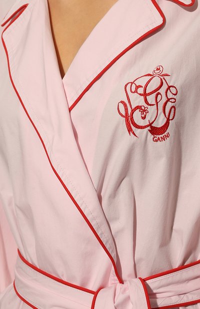 Хлопковый халат GANNI, арт. F6726, фото 5
