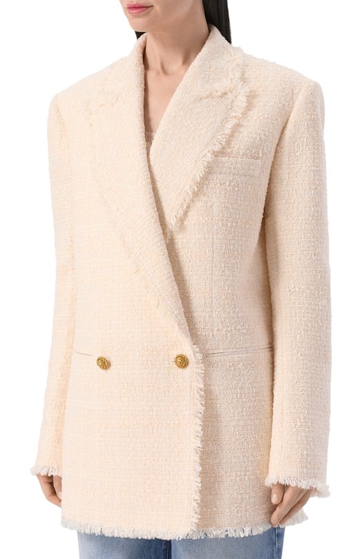 Твидовый жакет Balmain GF0SI661/XL96 Кремовый  GF0SI661/XL96 Фото 3