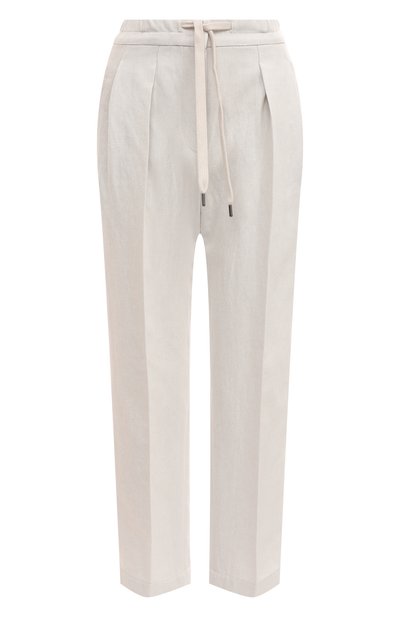 Женские брюки из хлопка и льна BRUNELLO CUCINELLI, арт. MH561B1311