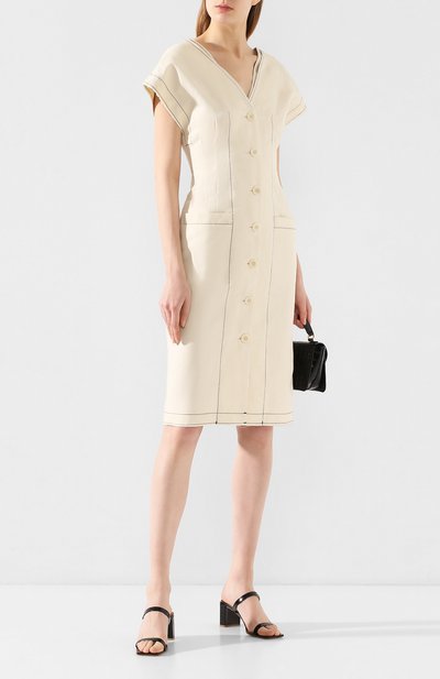 Платье из смеси хлопка и льна PROENZA SCHOULER WHITE LABEL, арт. WL2013054-AL001, фото 2
