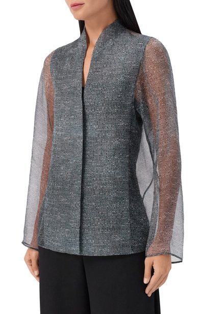 Шелковая блузка GIORGIO ARMANI серого цвета по цене 215000 руб., арт. GW003913/TE23102, фото 3 Шелковая блузка GIORGIO ARMANI, арт. GW003913/TE23102, фото 3