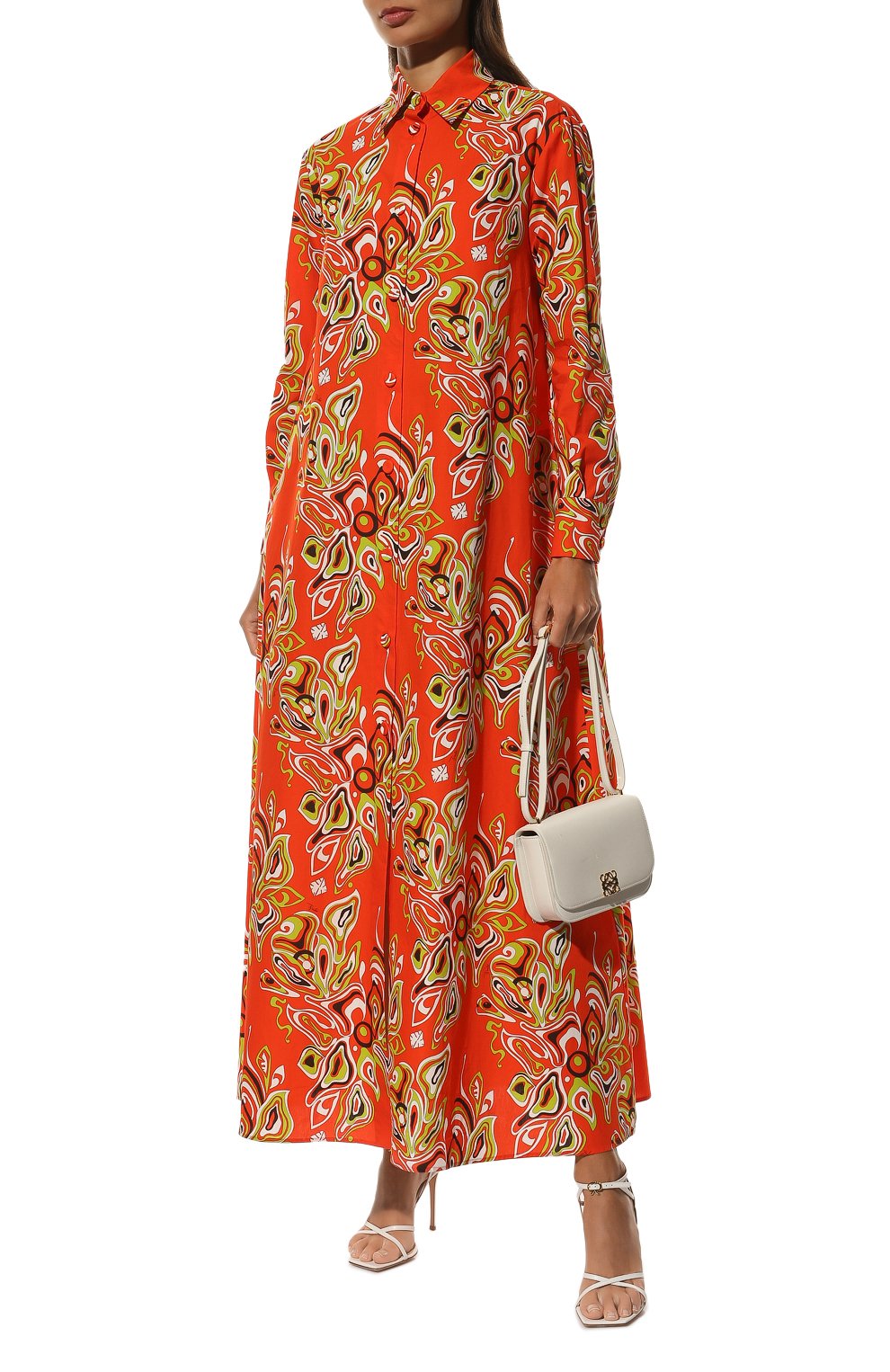 Хлопковое платье EMILIO PUCCI оранжевого цвета по цене 103500 руб., арт. 2HWI20/2H778, фото 2 Хлопковое платье EMILIO PUCCI, арт. 2HWI20/2H778, фото 2