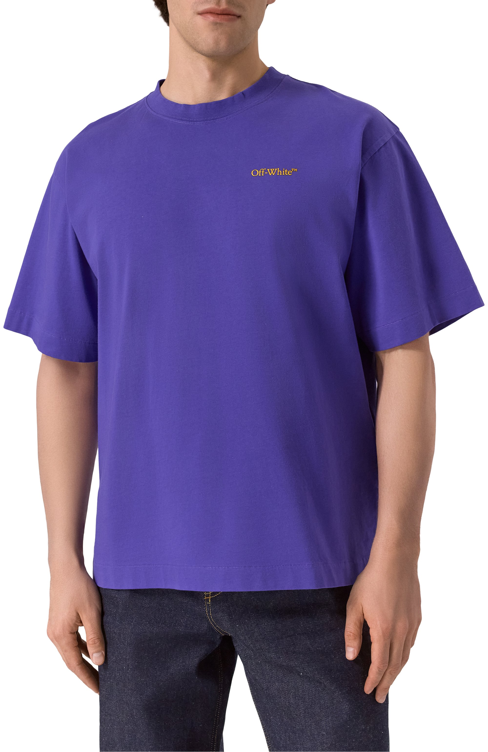 Хлопковая футболка OFF-WHITE, арт. 0MAA120S25JER00D, фото 3