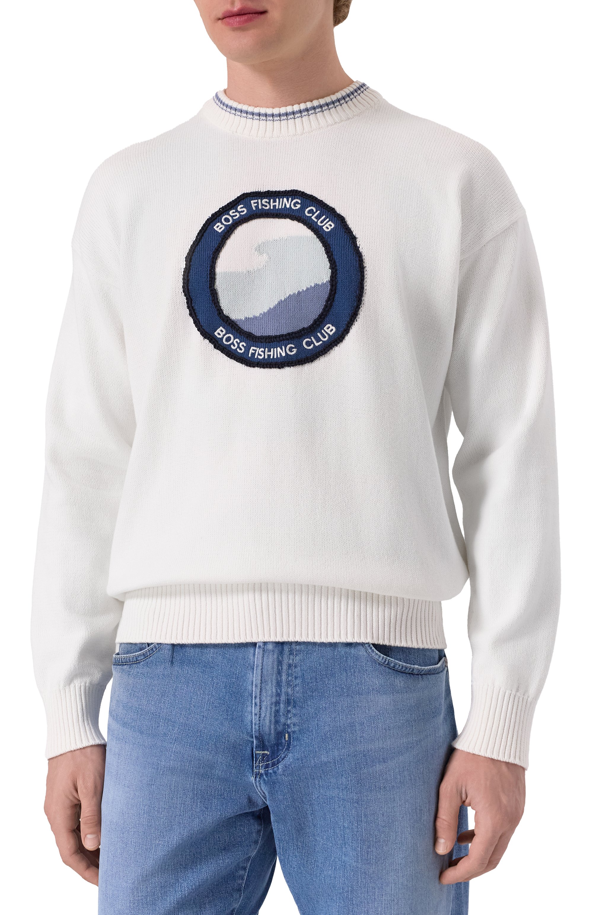 Хлопковый свитер BOSS ORANGE, арт. 50536391, фото 3