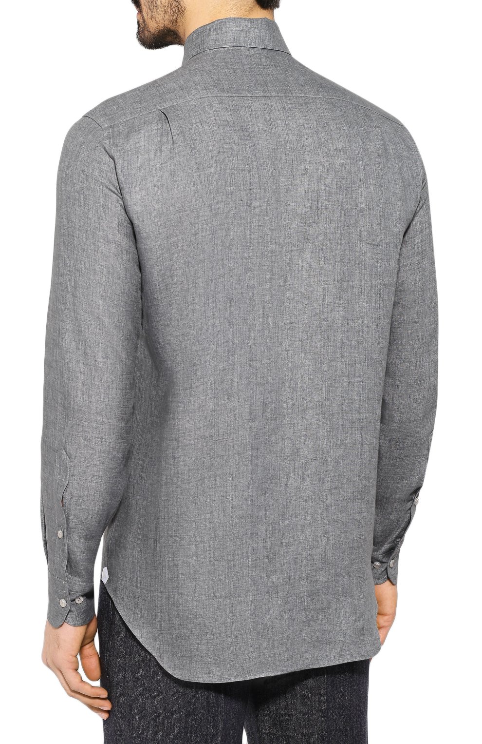 Льняная рубашка LORO PIANA серого цвета по цене 47500 руб., арт. FAF2545, фото 4 Льняная рубашка LORO PIANA, арт. FAF2545, фото 4