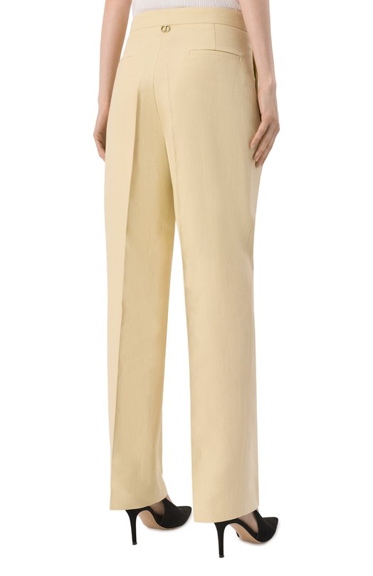 Брюки из хлопка и льна Twinset 251TP2763 Кремовый  251TP2763 Фото 4