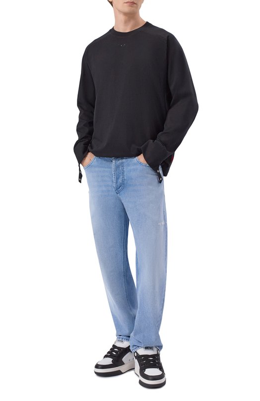 Кожаные кеды S-D-Ollie Diesel Y03796/P7483 Чёрно-белый  Y03796/P7483 Фото 2