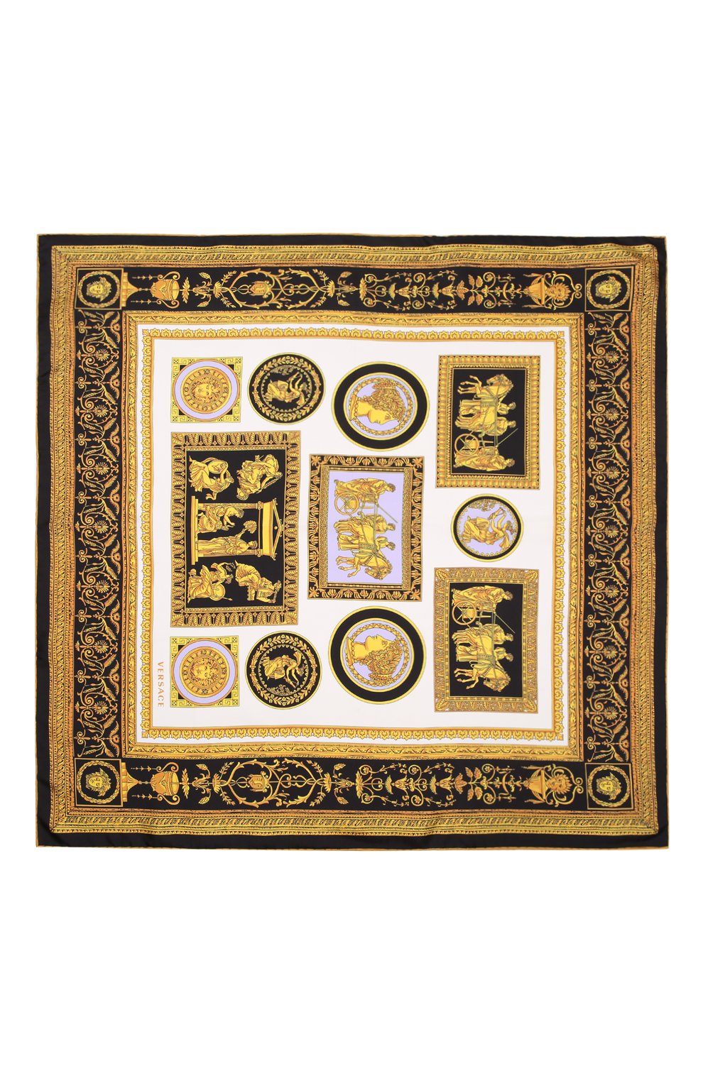 Шелковый платок VERSACE разноцветного цвета по цене 52950 руб., арт. 1001600/1A02967, фото 4 Шелковый платок VERSACE, арт. 1001600/1A02967, фото 4