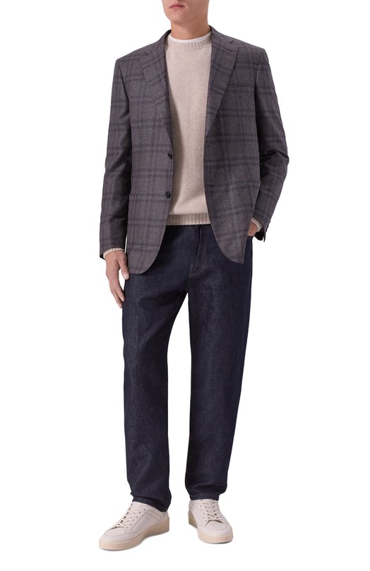 Пиджак из шелка и кашемира Brioni RG0D0L/0D405 Серый  RG0D0L/0D405 Фото 3