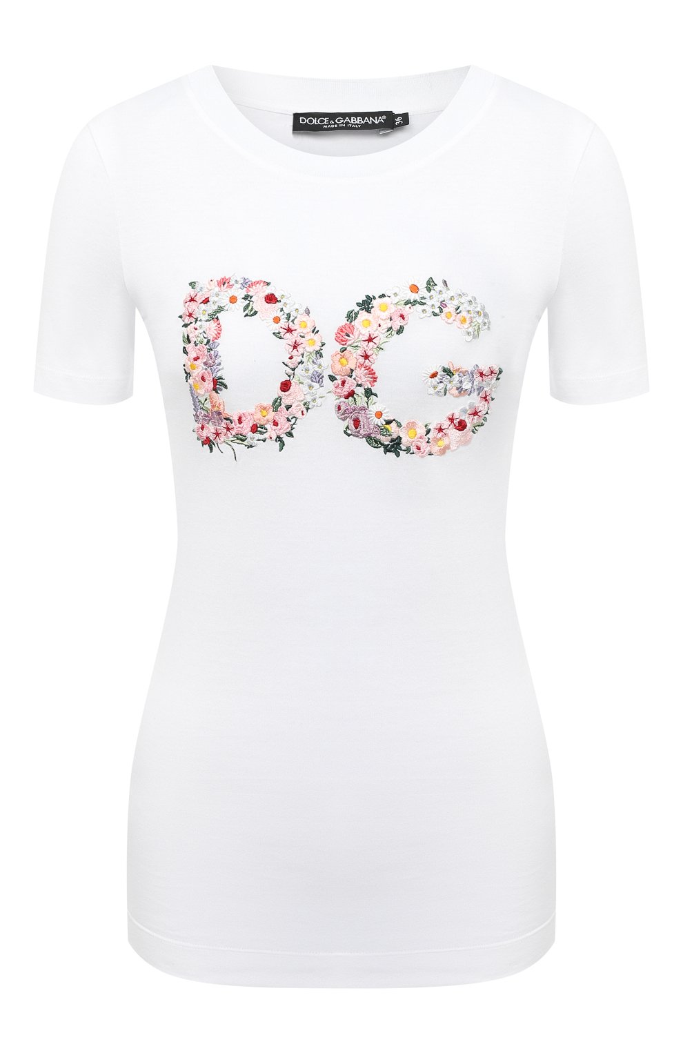 Хлопковая футболка DOLCE & GABBANA белого цвета по цене 84150 руб., арт. F8M68Z/G7XME, фото 1 Хлопковая футболка DOLCE & GABBANA, арт. F8M68Z/G7XME, фото 1