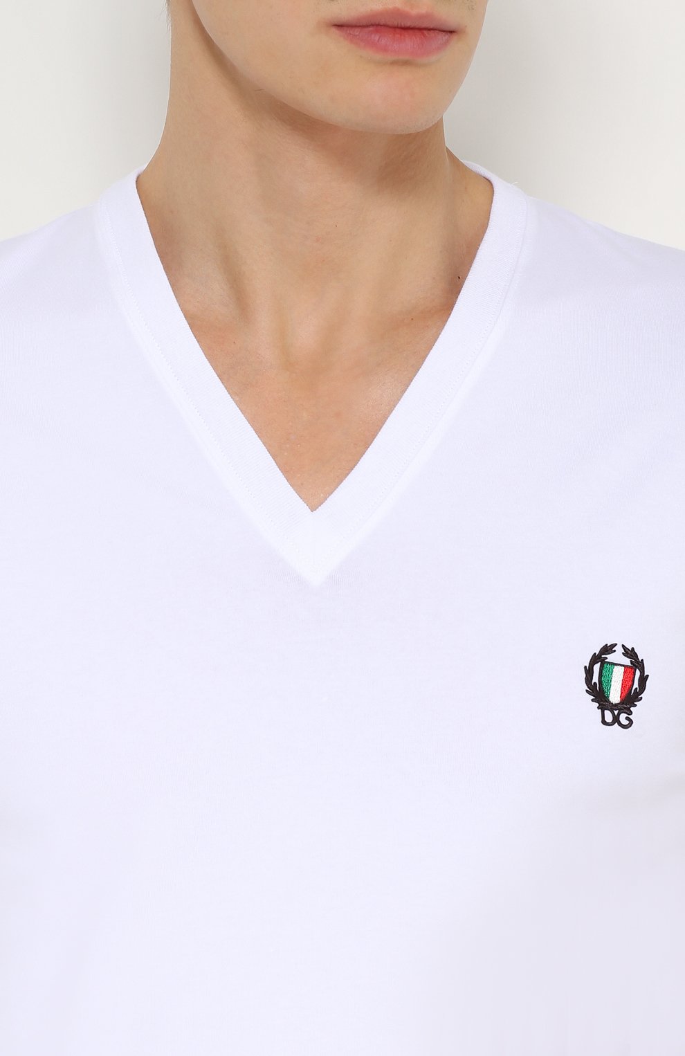 Хлопковая футболка с v-образным вырезом DOLCE & GABBANA, арт. 0121/N8A05J/00020, фото 5