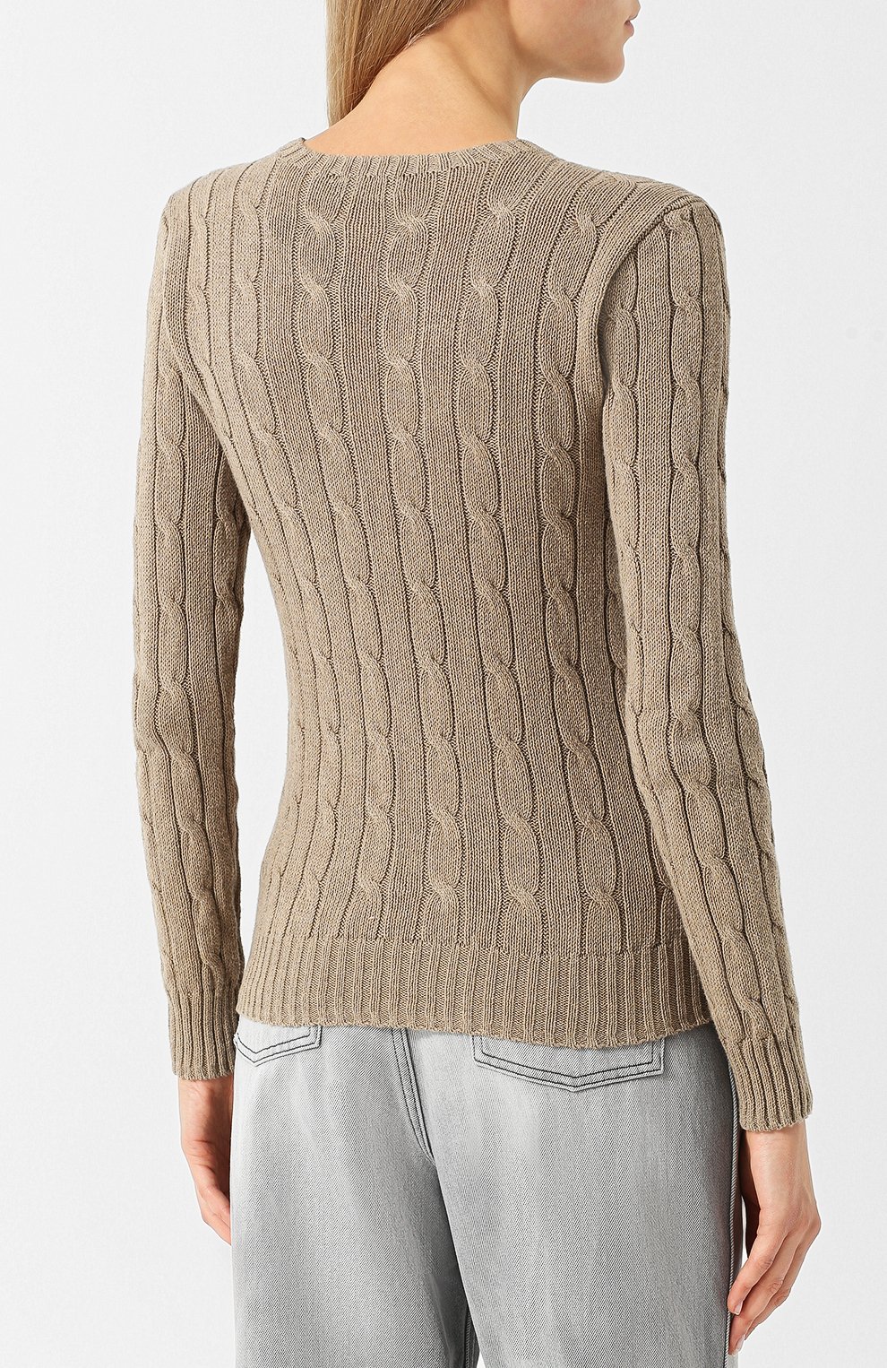 Хлопковый пуловер POLO RALPH LAUREN бежевого цвета по цене 19650 руб., арт. 211580009, фото 4 Хлопковый пуловер POLO RALPH LAUREN, арт. 211580009, фото 4