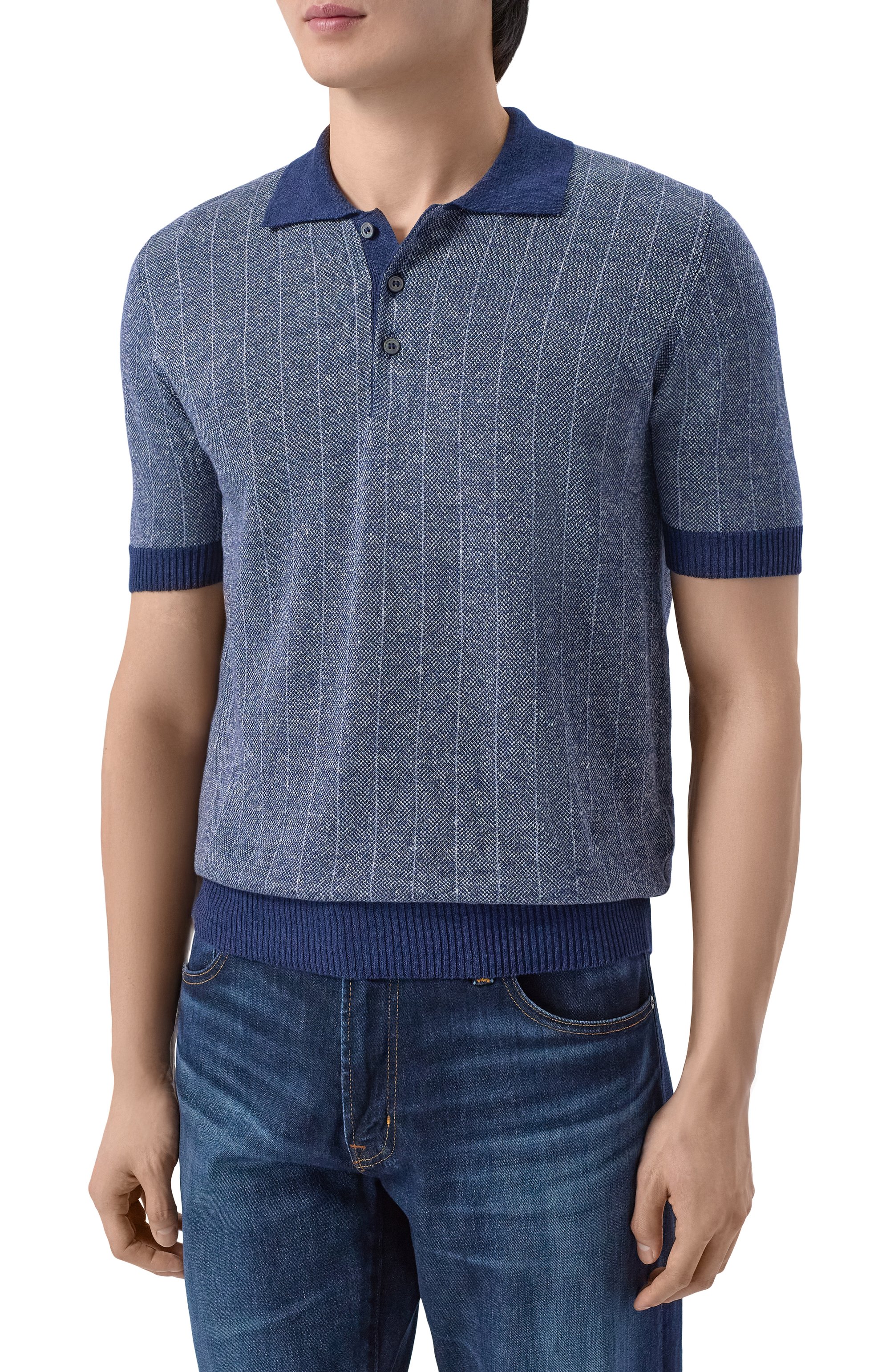 Поло изо льна и хлопка GRAN SASSO, арт. 57116/18662, фото 3