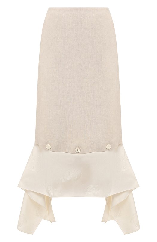 

Юбка из смеси хлопка и шелка Lanvin, Кремовый