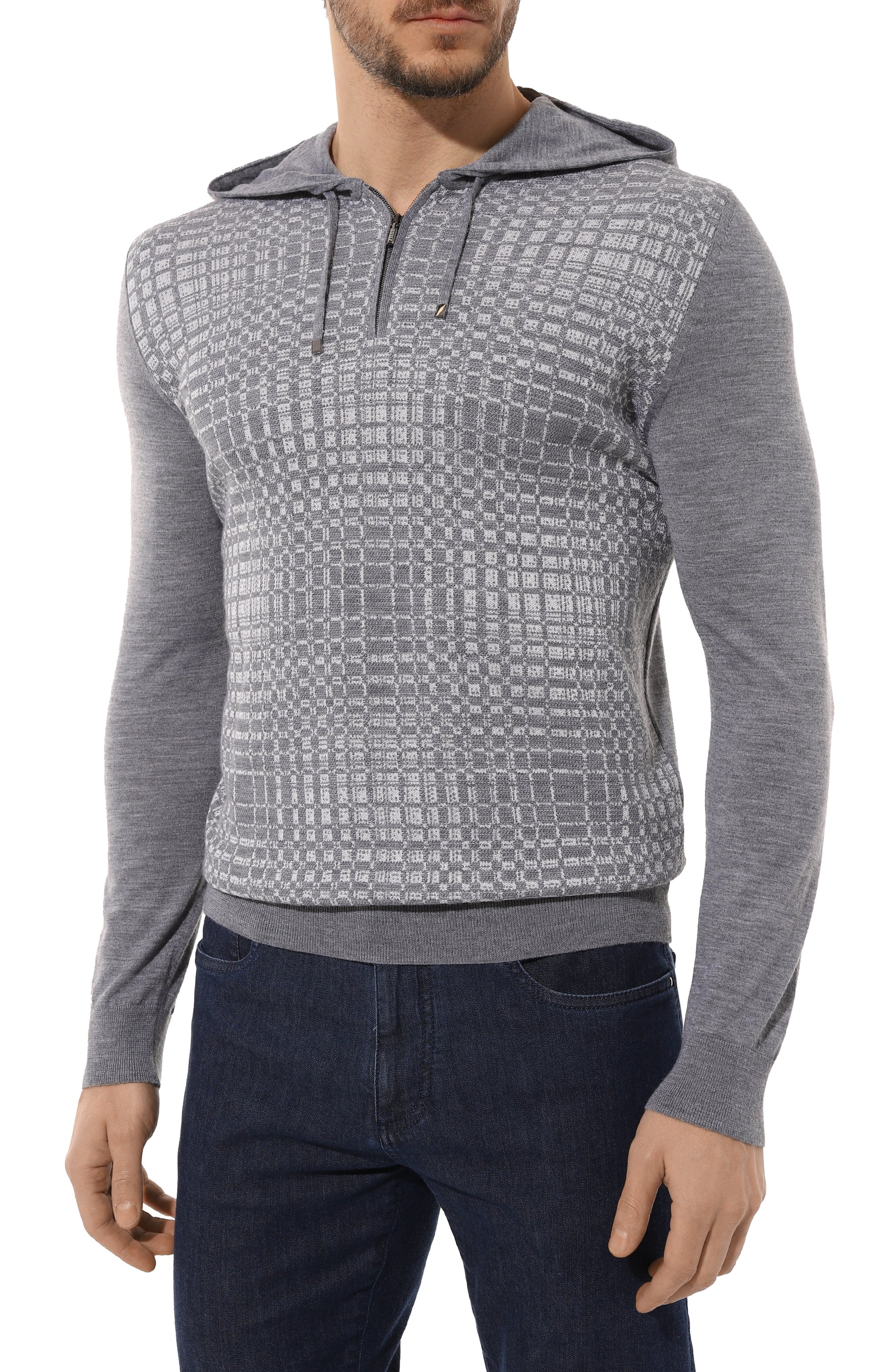 Худи из шерсти и шелка ZILLI, арт. KH0001M0230VRAD00, фото 3