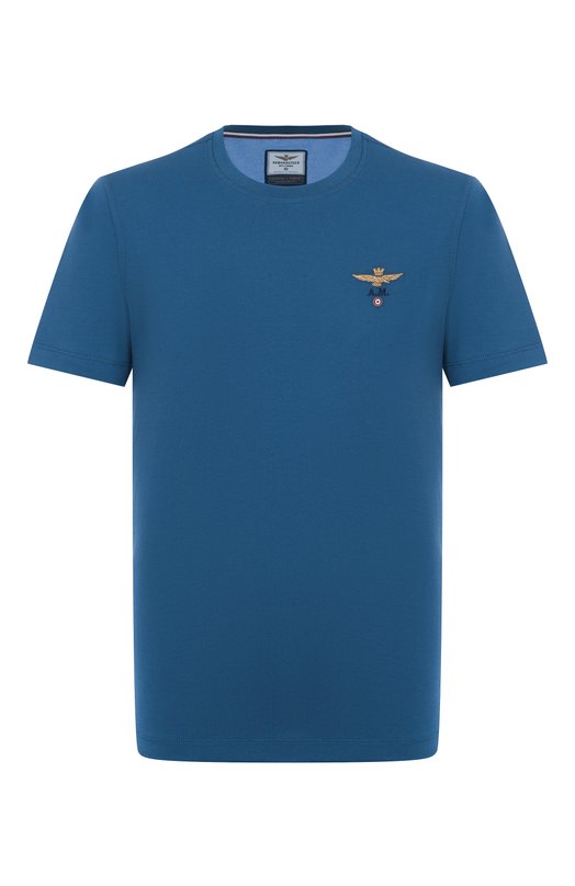 Хлопковая футболка Aeronautica Militare TS1580UJ00372 Синий TS1580UJ00372