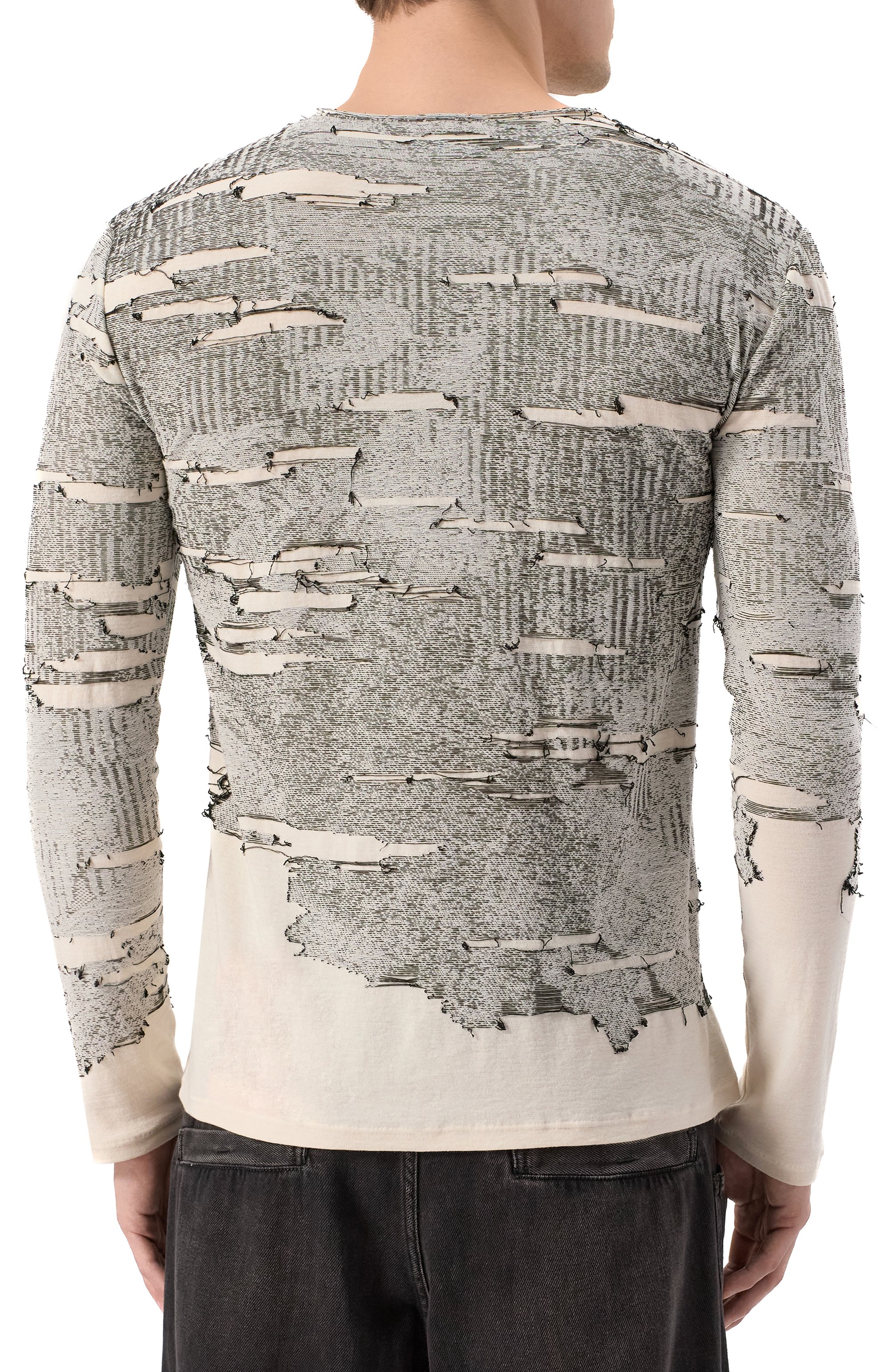 Хлопковый лонгслив DIESEL светло-серого цвета по цене 47700 руб., арт. A18119/0AFBV, фото 4 Хлопковый лонгслив DIESEL, арт. A18119/0AFBV, фото 4