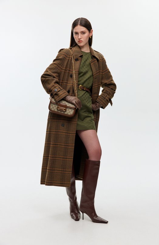 Шерстяное пальто Saint Laurent 831610/Y9I70 Коричневый  831610/Y9I70 Фото 6