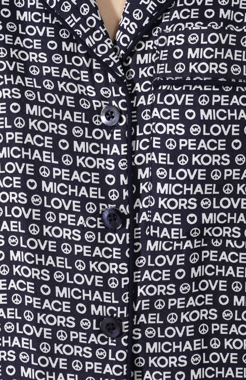 Шелковая блузка MICHAEL MICHAEL KORS синего цвета по цене 18900 руб., арт. MS94LJ1AWV, фото 5 Шелковая блузка MICHAEL MICHAEL KORS, арт. MS94LJ1AWV, фото 5