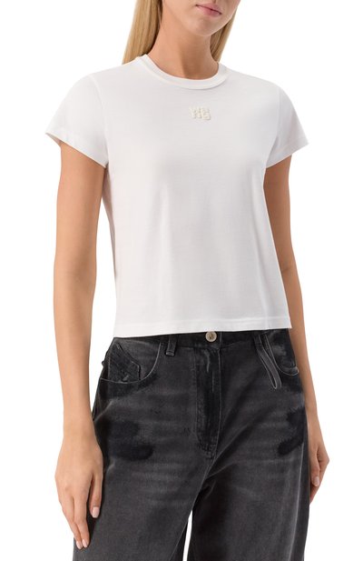 Хлопковая футболка ALEXANDERWANG.T белого цвета по цене 32850 руб., арт. 4CC3241521, фото 3 Хлопковая футболка ALEXANDERWANG.T, арт. 4CC3241521, фото 3