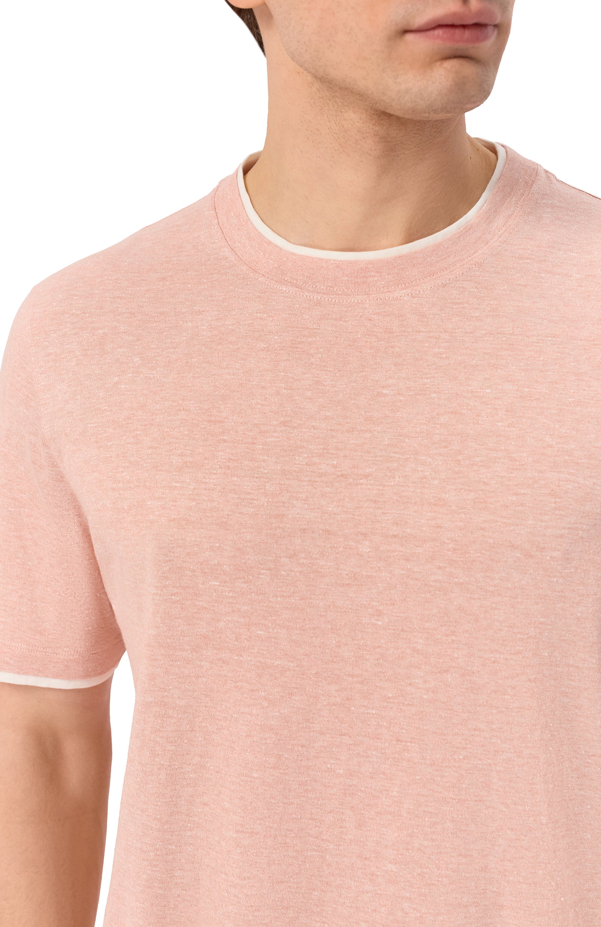 Футболка изо льна и хлопка BRUNELLO CUCINELLI, арт. MW8357427, фото 5