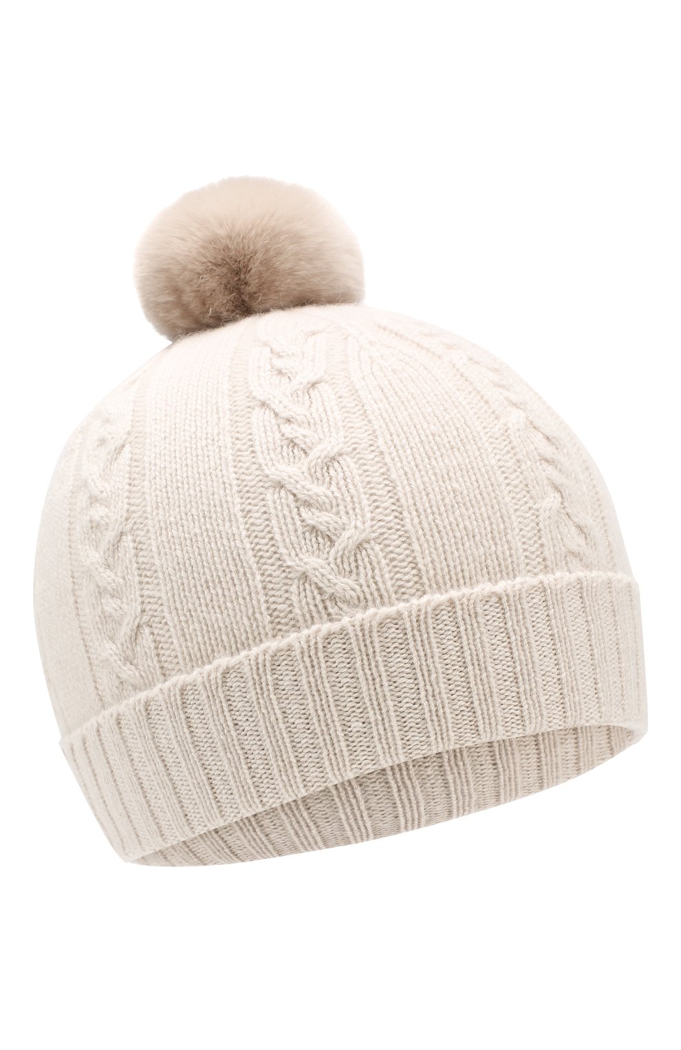 Кашемировая шапка с меховым помпоном LORO PIANA, арт. FAI7330, фото 1