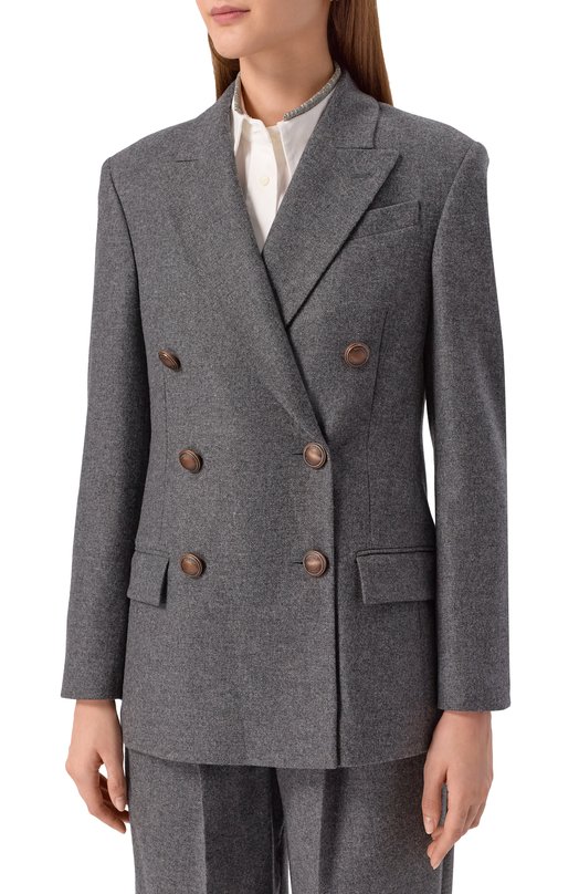 Шерстяной жакет Brunello Cucinelli MB1627054 Серый  MB1627054 Фото 3