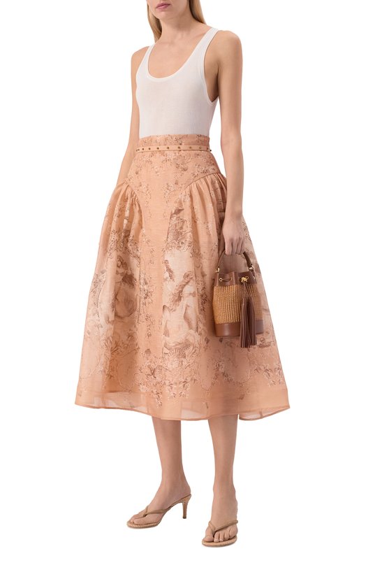 Юбка изо льна и шелка Zimmermann 6915SC261 Бежевый  6915SC261 Фото 2