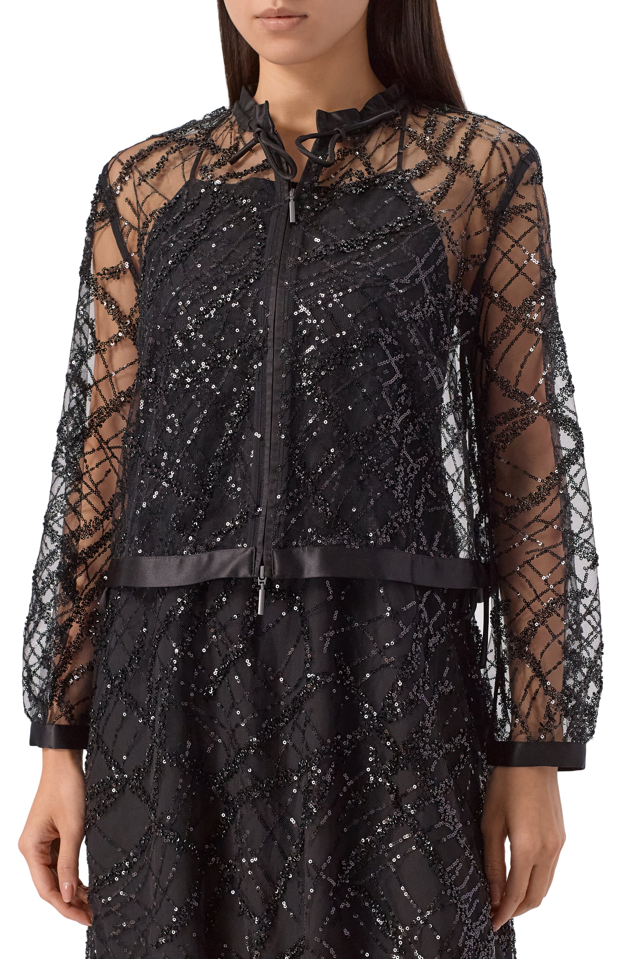 Блузка с отделкой пайетками EMPORIO ARMANI, арт. EW001490/AF10242, фото 3