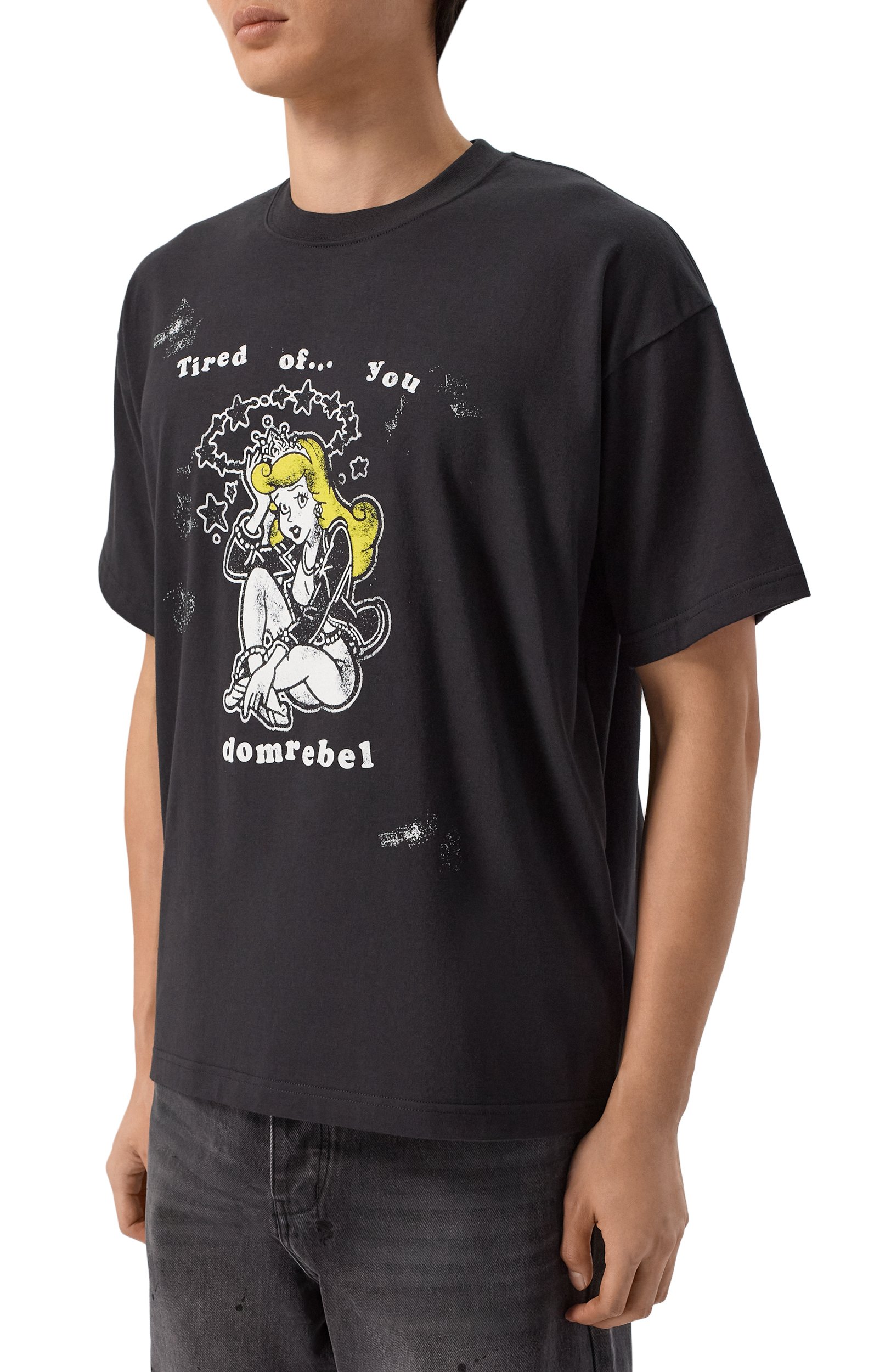 Хлопковая футболка DOMREBEL черного цвета по цене 22100 руб., арт. M TIRED/T-SHIRT, фото 3 Хлопковая футболка DOMREBEL, арт. M TIRED/T-SHIRT, фото 3