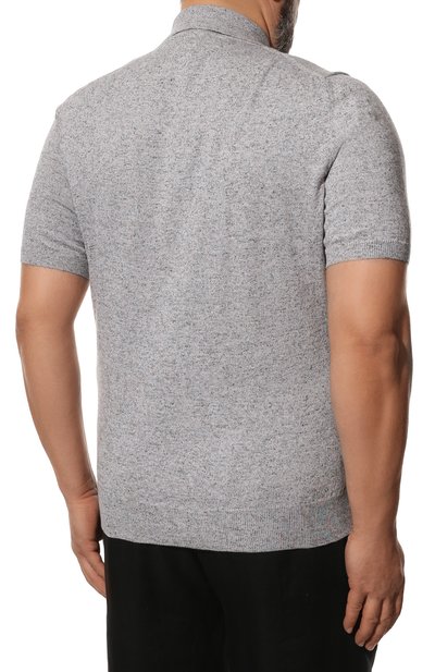 Поло из хлопка и льна CANALI серого цвета по цене 48750 руб., арт. C0454B/MK01450/60-68, фото 4 Поло из хлопка и льна CANALI, арт. C0454B/MK01450/60-68, фото 4