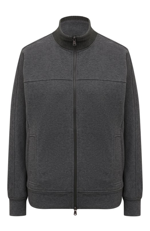 Хлопковая толстовка Brunello Cucinelli MN05NHR216 Серый MN05NHR216