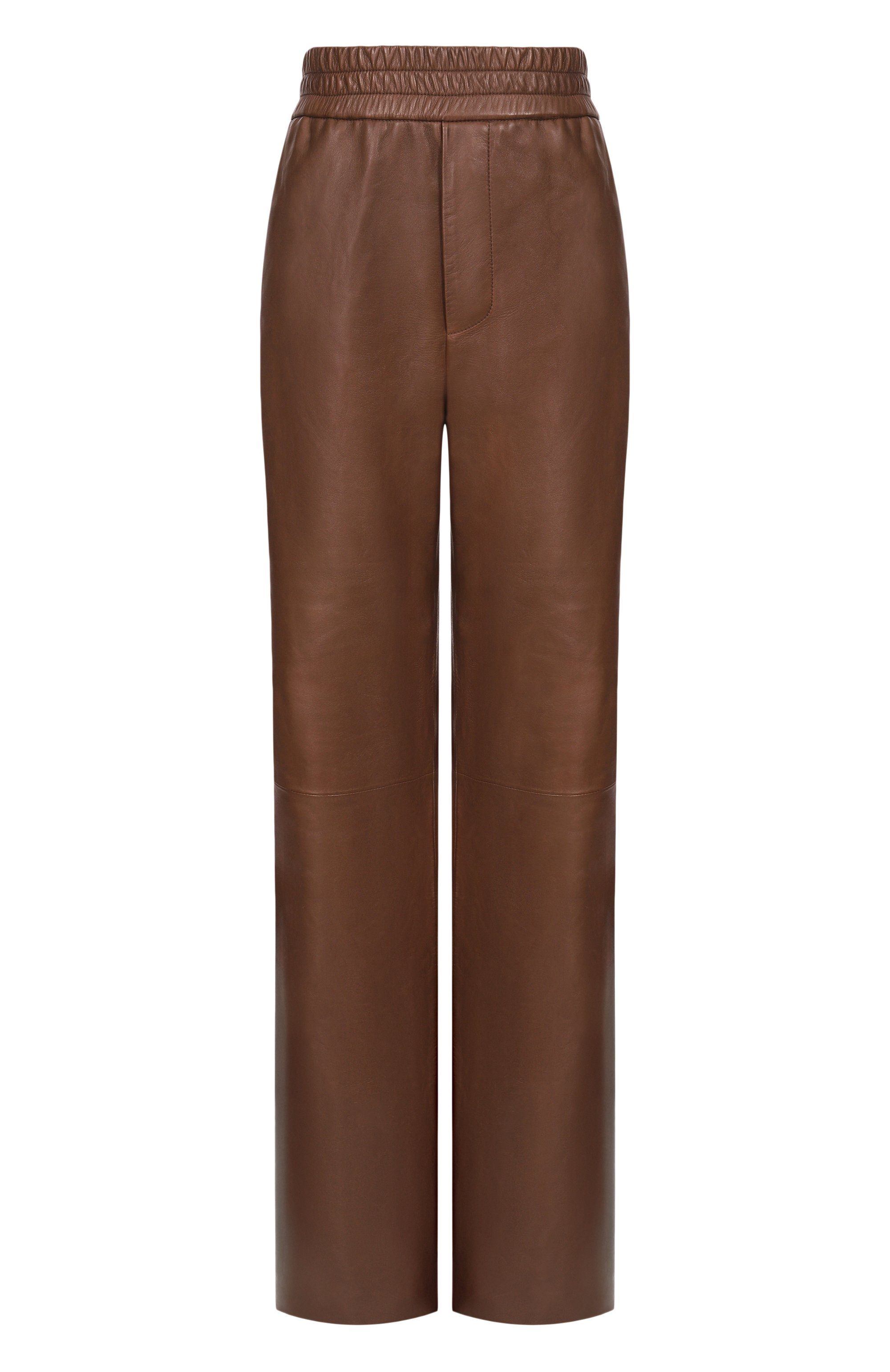 Кожаные брюки SAINT LAURENT коричневого цвета по цене 1180000 руб., арт. 863067/YC2TF, фото 1 Кожаные брюки SAINT LAURENT, арт. 863067/YC2TF, фото 1