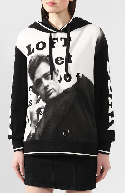Хлопковое худи DOLCE & GABBANA черно-белого цвета по цене 74950 руб., арт. F9F07Z/G7VZH, фото 3 Хлопковое худи DOLCE & GABBANA, арт. F9F07Z/G7VZH, фото 3