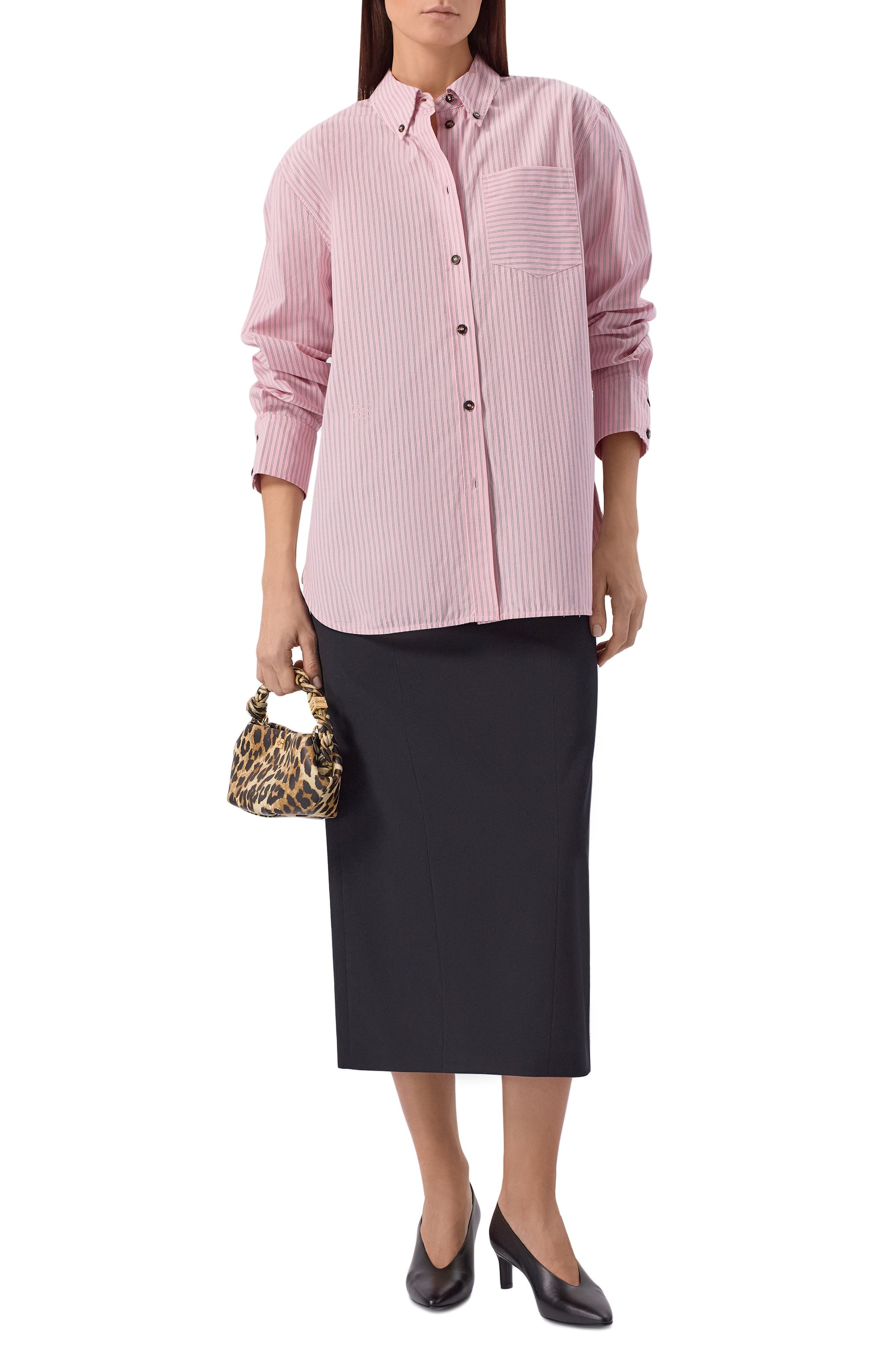 Хлопковая рубашка GANNI, арт. A1040070, фото 2