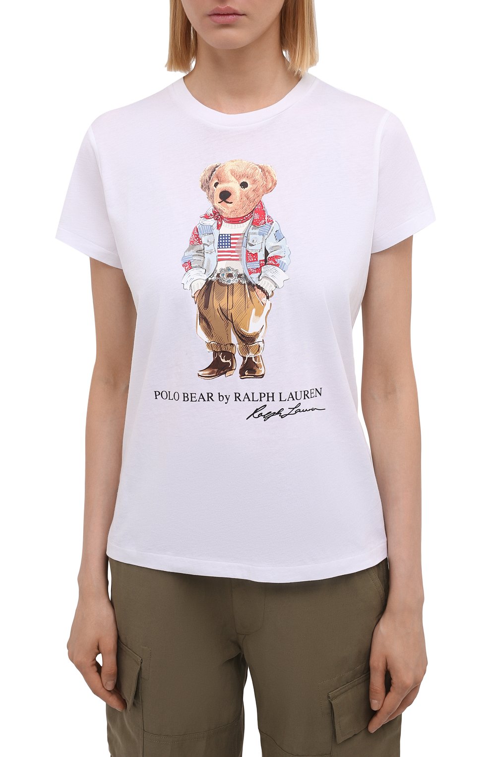 Хлопковая футболка POLO RALPH LAUREN белого цвета по цене 7995 руб., арт. 211843279, фото 3 Хлопковая футболка POLO RALPH LAUREN, арт. 211843279, фото 3