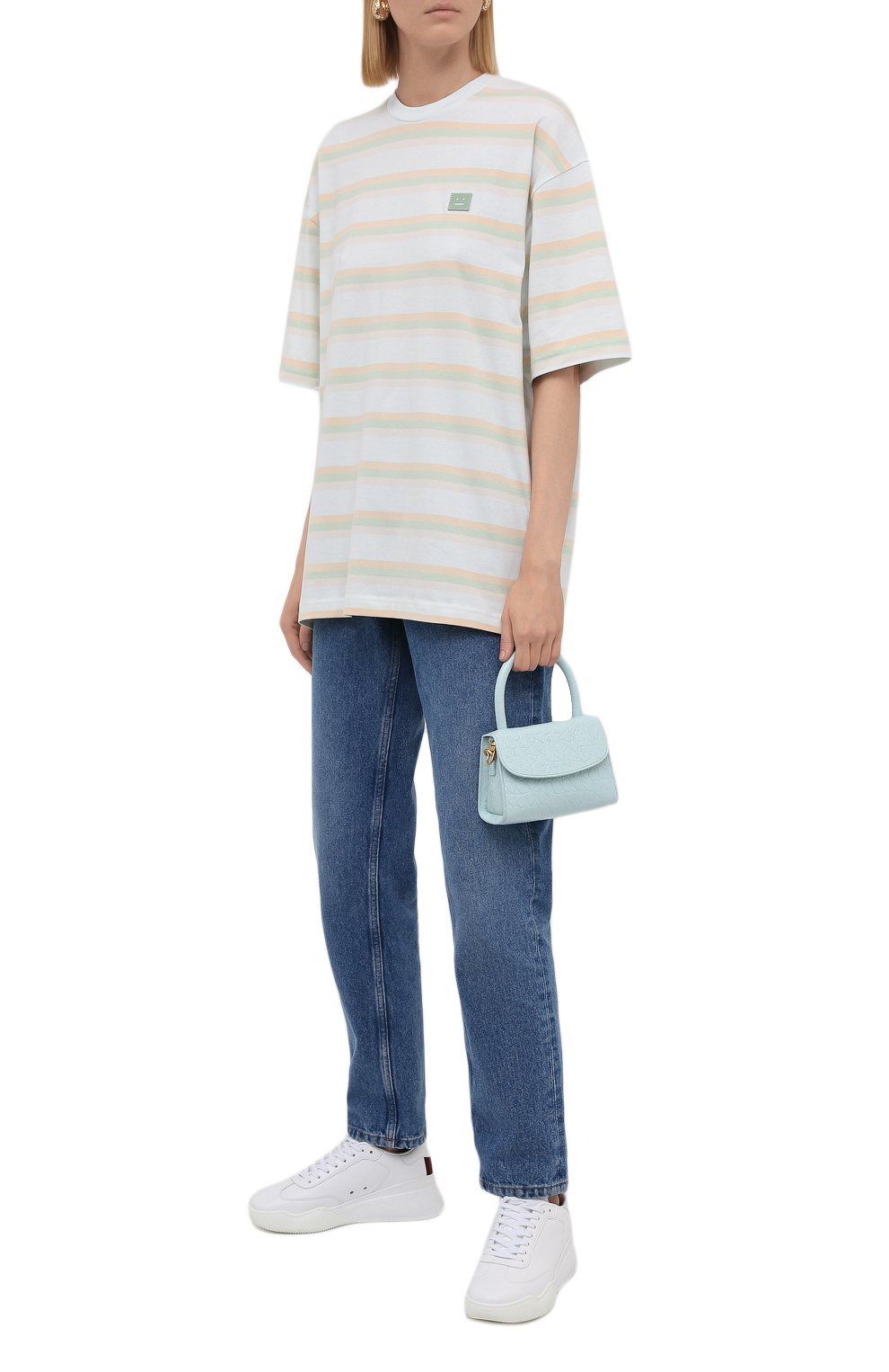 Хлопковая футболка ACNE STUDIOS разноцветного цвета по цене 19550 руб., арт. CL0103/W, фото 2 Хлопковая футболка ACNE STUDIOS, арт. CL0103/W, фото 2