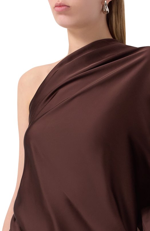 Атласный топ Rick Owens RP01E7234/SCH Коричневый  RP01E7234/SCH Фото 5