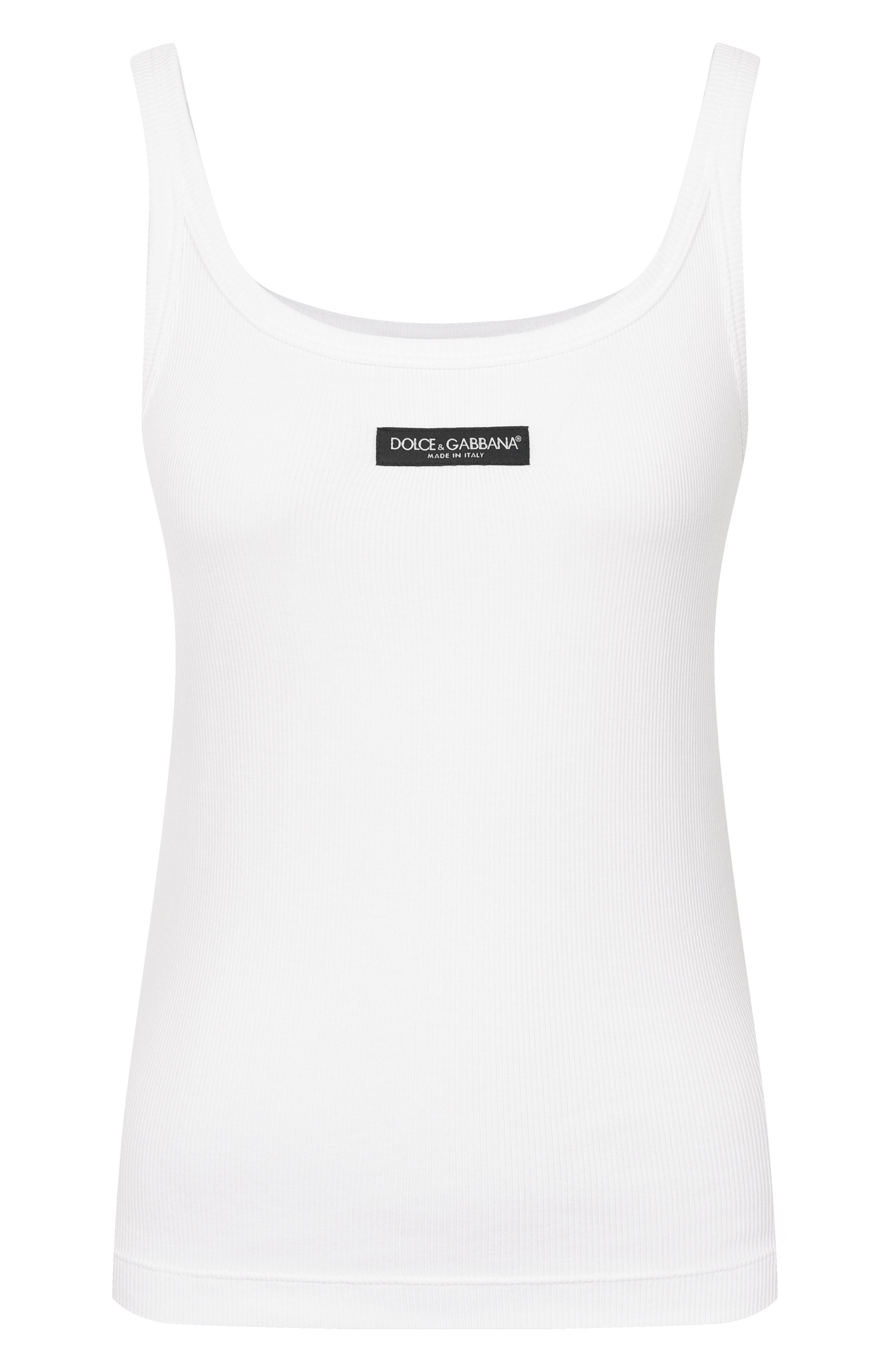 Хлопковая майка DOLCE & GABBANA белого цвета по цене 44550 руб., арт. F8W45T/FU7AV, фото 1 Хлопковая майка DOLCE & GABBANA, арт. F8W45T/FU7AV, фото 1