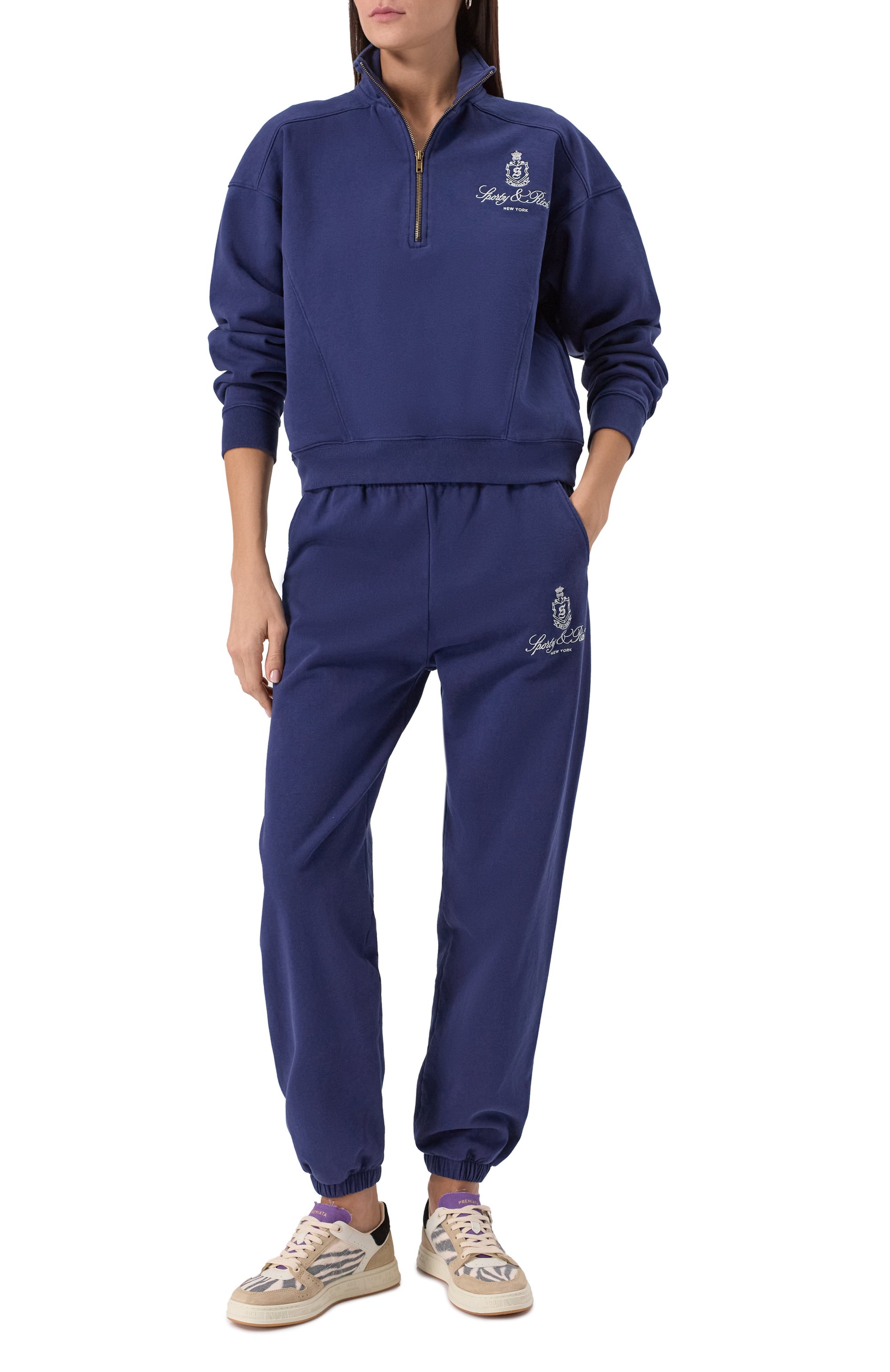 Хлопковые джоггеры SPORTY AND RICH, арт. PA036606231BL106, фото 6