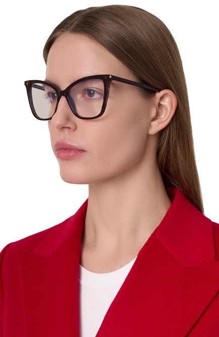 Женские оправа SAINT LAURENT коричневого цвета, арт. SL 386 013 | Фото 2 (Региональные ограничения белый список (Axapta Mercury): Не проставлено; Нос: Не проставлено)