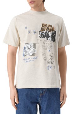Мужская хлопковая футболка DOMREBEL кремового цвета, арт. STUFFY/T-SHIRT | Фото 3 (Драгоценные камни: Проставлено; Длина (для топов): Стандартные; Материал сплава: Проставлено; Рукава: Короткие; Стили: Гранж, Кэжуэл; Принт: С принтом; Материал внешний: Хлопок; Кросс-КТ: Джерси; Мужское Кросс-КТ: Футболка-одежда)
