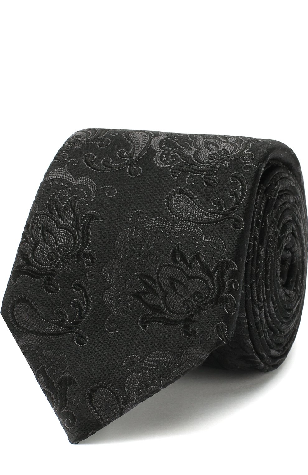 Шелковый галстук с узором DOLCE & GABBANA серого цвета по цене 23450 руб., арт. GT149E/G0JGG, фото 1 Шелковый галстук с узором DOLCE & GABBANA, арт. GT149E/G0JGG, фото 1