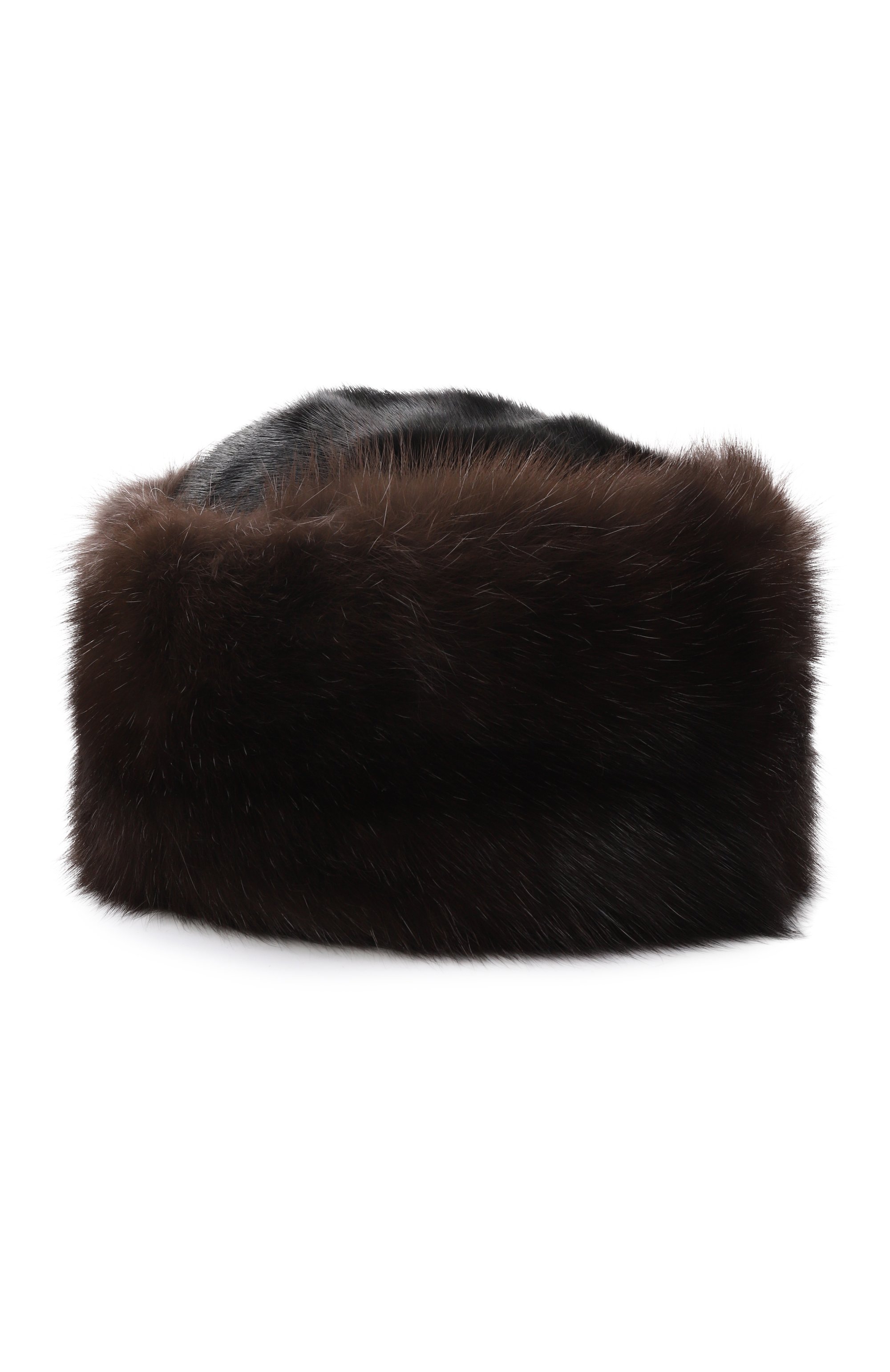 Шапка из меха норки и соболя VICTORIA KUSENKOVA темно-коричневого цвета по цене 363000 руб., арт. 062803504455, фото 1 Шапка из меха норки и соболя VICTORIA KUSENKOVA, арт. 062803504455, фото 1